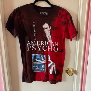 American Psycho Red Tie Dye Movie Poster Style Graphic T-shirt